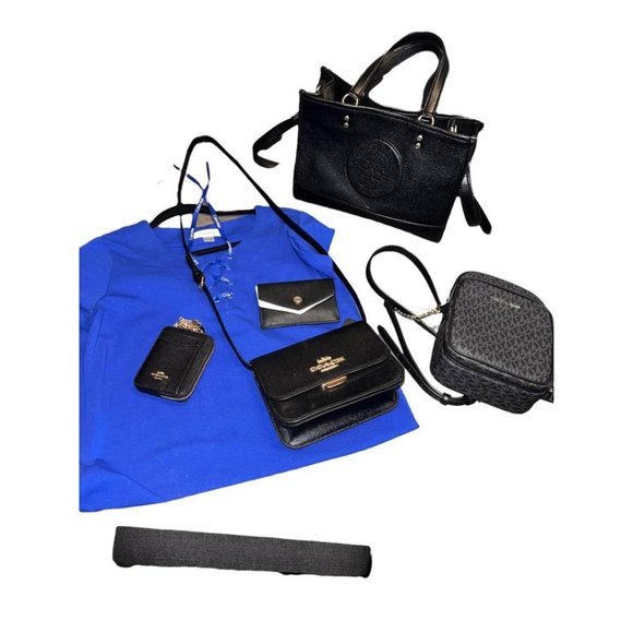 Leather Coach Tote Purse With Matching Wallet Wristlet - Picture 10 of 10